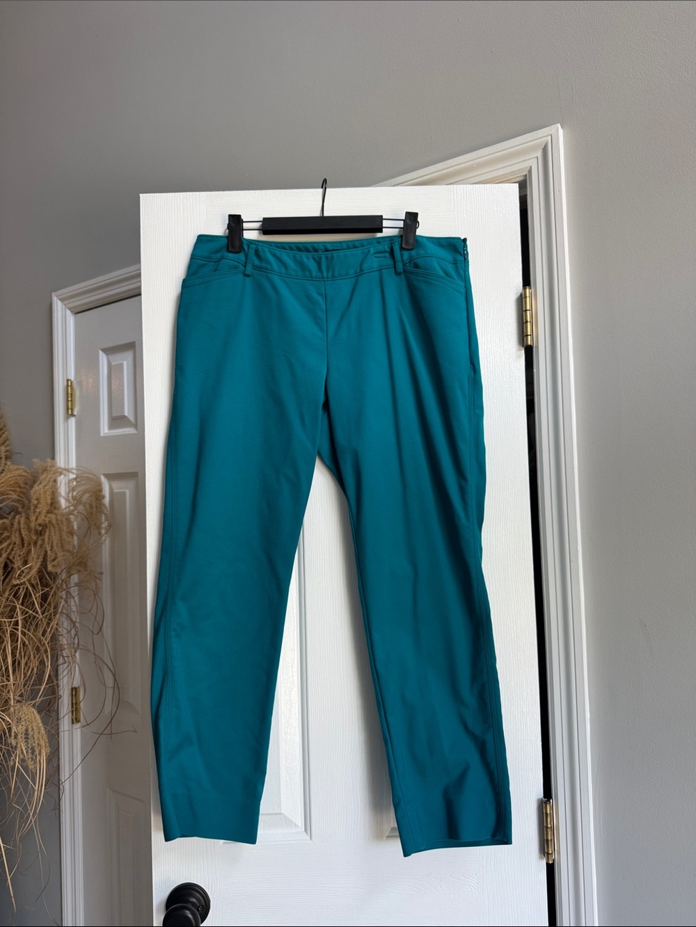 White House Black Market Teal Slim Straight Chinos